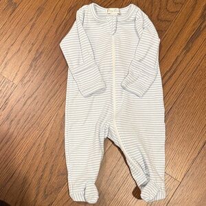 Kissy Kissy Striped Footie in Blue and White